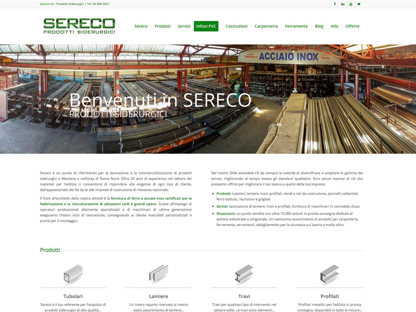 realizzazione sito web siderurgica sereco
