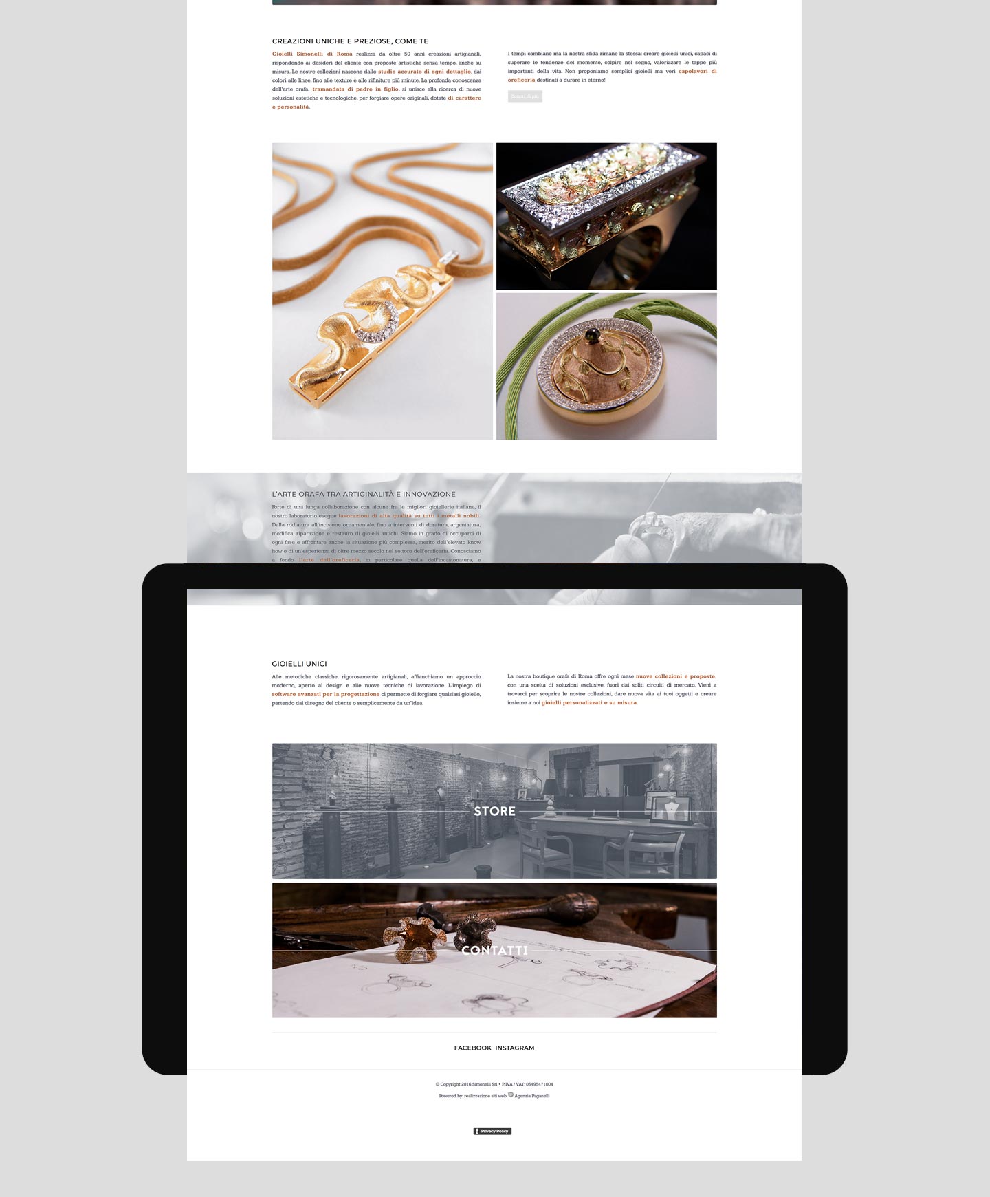 realizzazione sito web per gioielli simonelli