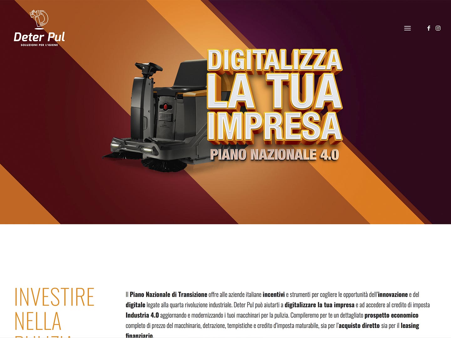 realizzazione landing page per deter pul